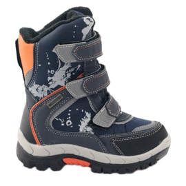 American Club Bottes avec une membrane marine américaine 1712 bleu marine orange