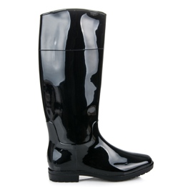 Bottes en caoutchouc laqué noir