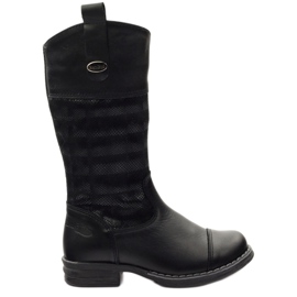 Ren But Bottes de petite fille en cuir 322 3D Black Ren mais noir