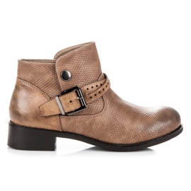 Bottines à motif brun