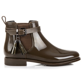 Ideal Shoes Bottes Wellington à franges vert