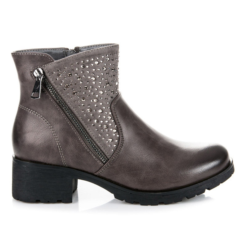 Vices Bottines zippées décontractées gris