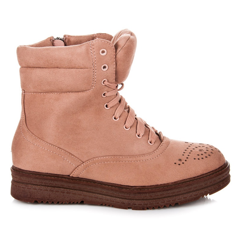 Vices Bottines à lacets sur la plateforme rose