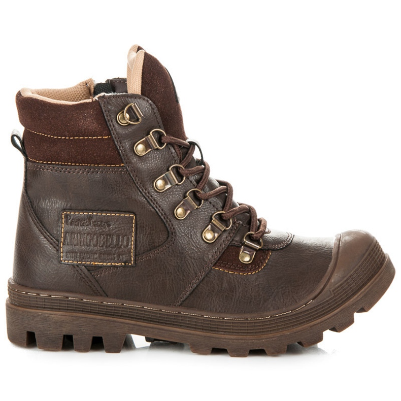 Arrigo Bello Trappeurs en peau de mouton brun