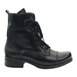 Bottines en cuir avec fermeture éclair Angello 2060 noir