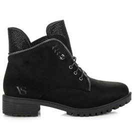 Vices Bottines à lacets stylées noir