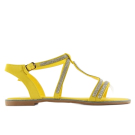 Sandales ornées de zircons cubiques YH-2H017 jaune