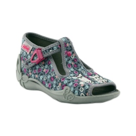 Chaussons deux chats Befado 213p099 gris rose
