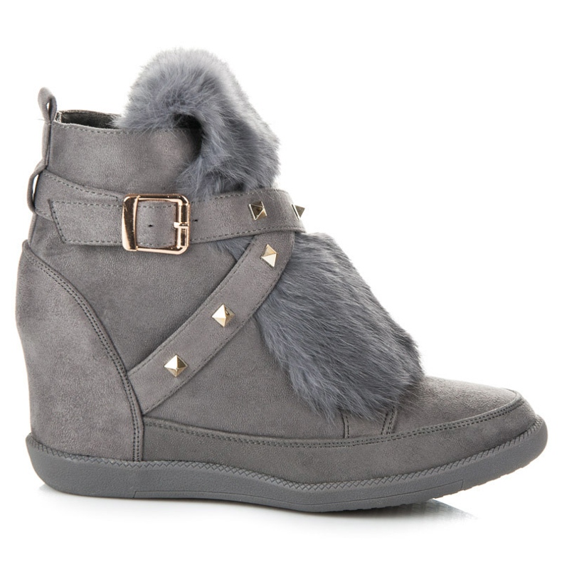 Kylie Baskets Avec Fourrure gris