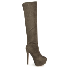 Comer Bottines compensées en daim vert