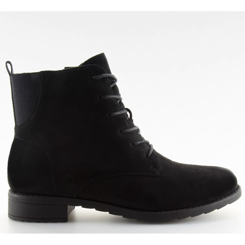 Bottines à lacets en daim noires le noir