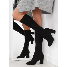 Bottines chaussettes noires à tige noire