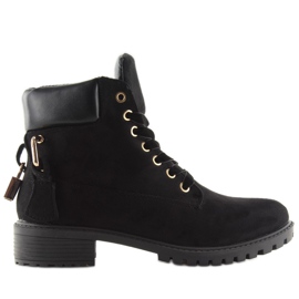 Bottes en bois noires pour femmes AT-0623-L Noir le noir