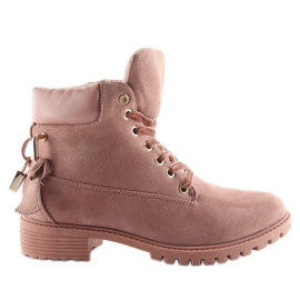 Bottines Timber pour femme noir et rose AT-0623-L Rose Bottines Timber pour femme noir et rose AT-0623-L Rose