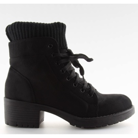 Boots à lacets femme noir NC103 noir