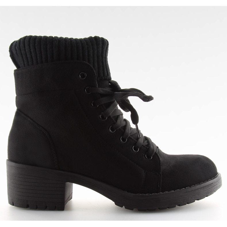 Boots à lacets femme noir NC103 noir le noir