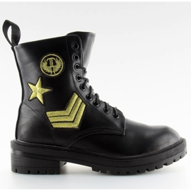 Bottes militaires noires 8338 noir le noir