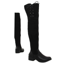 Bottes de mousquetaire noires FR-1152 noir le noir