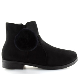 Bottes femme noires à pompon X-15 noir