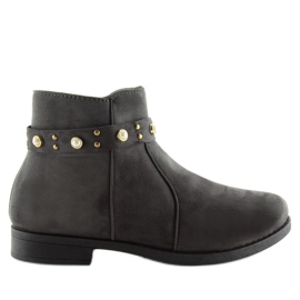Gris X-19 Bottines Chelsea grises avec perles