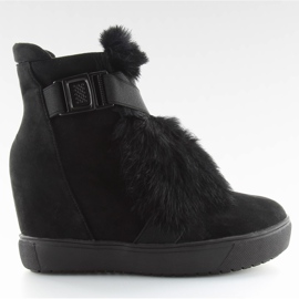 Baskets avec fourrure noire 3123 noir le noir