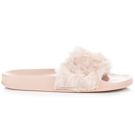 Queen Vivi Chaussons Beiges Avec Fourrure