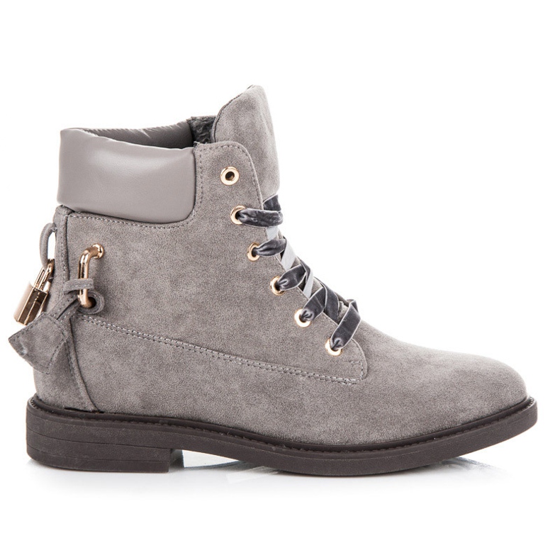 Ideal Shoes Travailleurs en daim attachés avec un ruban gris