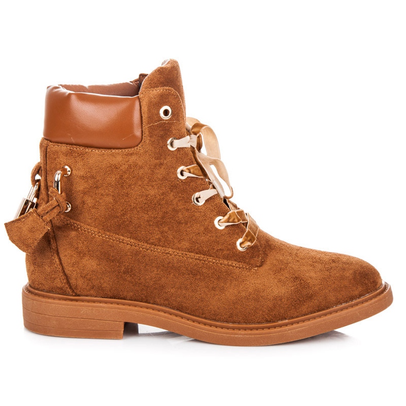 Ideal Shoes Travailleurs en daim attachés avec un ruban brun