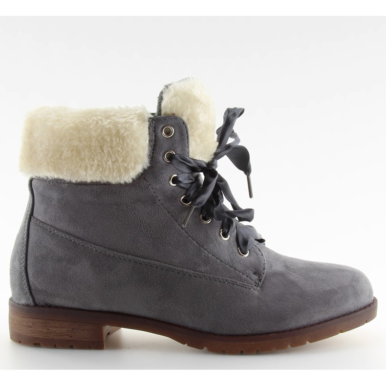 Bottes grises pour femmes à lacets gris NC87 gris Bottes grises pour femmes à lacets gris NC87 gris