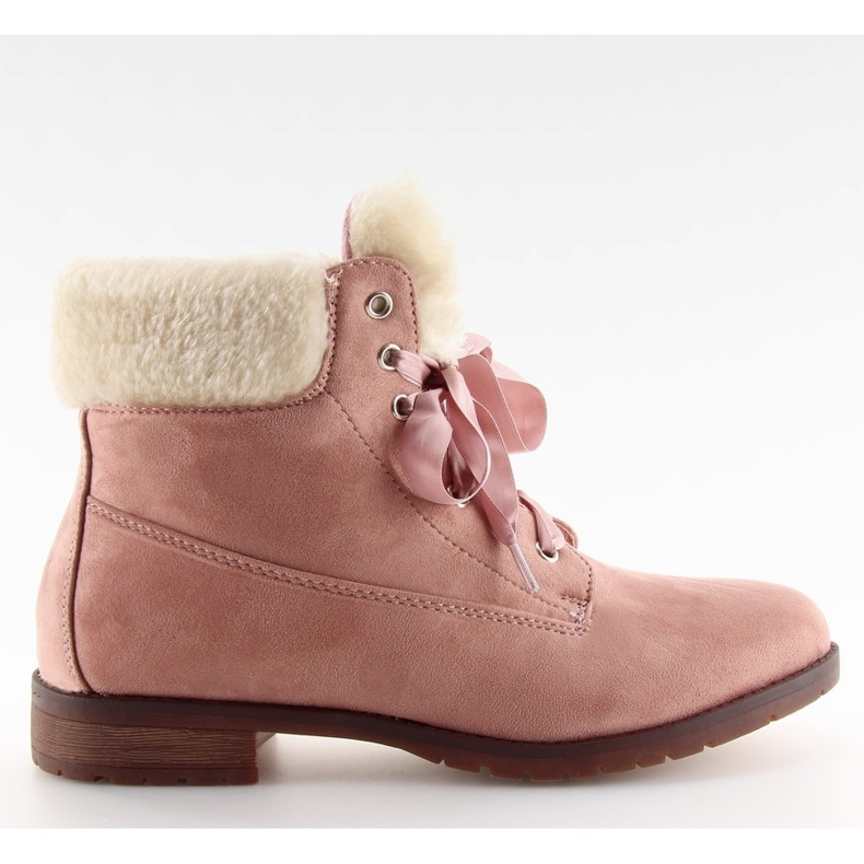 Bottines à lacets roses pour femme NC87 rose