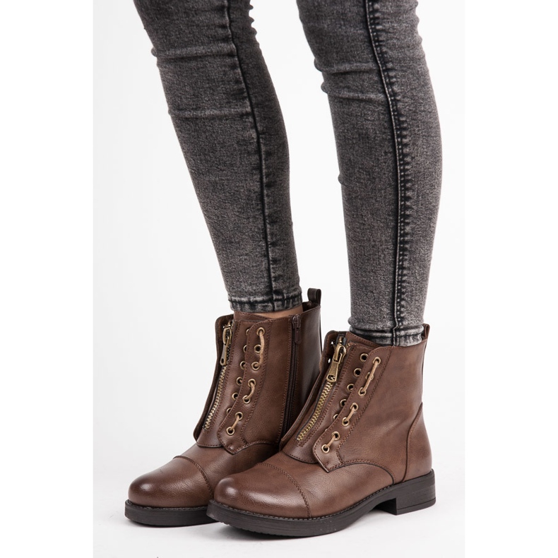 Ch. Creation Bottes de travailleur nouées brun