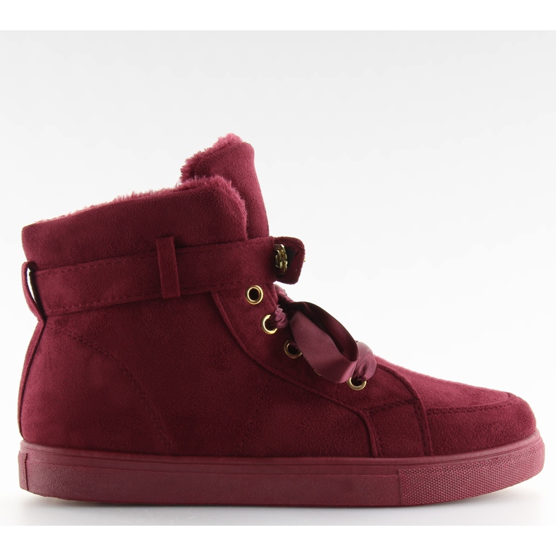 Baskets femme isolées bourgogne bordeaux multicolore rouge