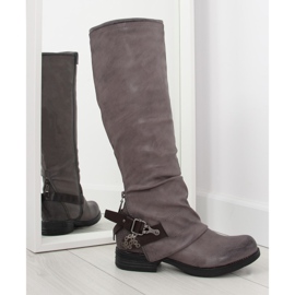 Bottes cavalières grises grises F2180 brun Bottes cavalières grises grises F2180 brun