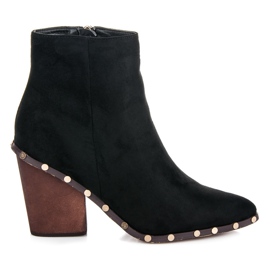 Vices Bottines En Daim En Spitz noir