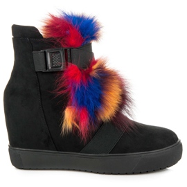 Vices Bottes compensées avec fourrure noir