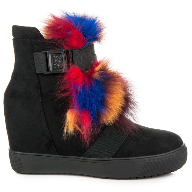 Vices Bottes compensées avec fourrure le noir