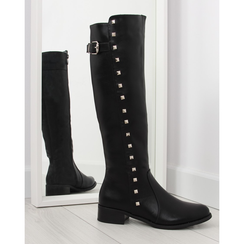 Bottes cavalières à clous noir PE115P noir le noir