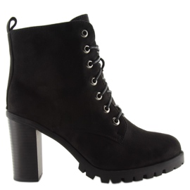 Bottines noires à talons W329 noir