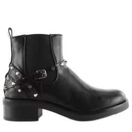 Bottines Chelsea Femme Avec Clous Noir E4917