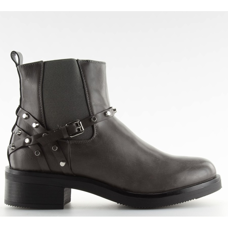Chelsea boots femme grises à clous gris