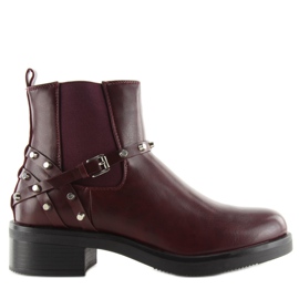 Bottes pour femmes bordeaux bordeaux à clous rouge Bottes pour femmes bordeaux bordeaux à clous rouge