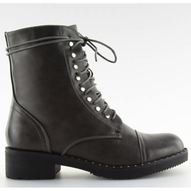 Bottes bottes avec des crampons gris B0-193 Grey