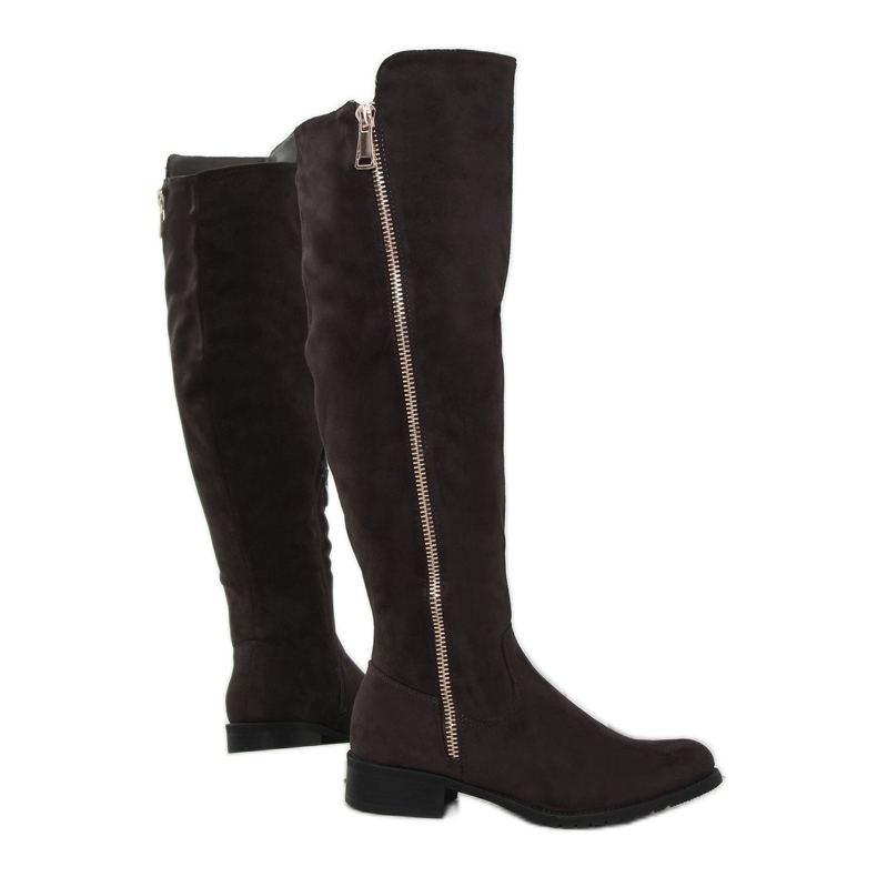 Bottes cavalières grises pour femme 6811-PG Gris
