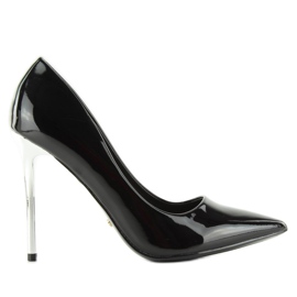 Escarpins Argent Talons noirs NF03 Noir le noir