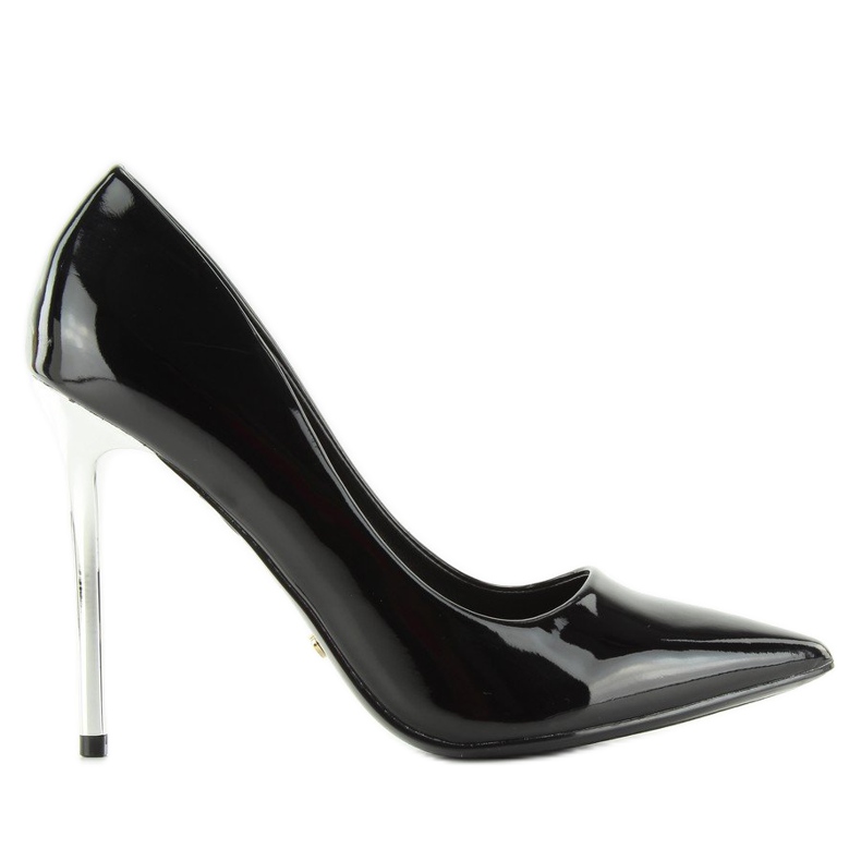 Escarpins Argent Talons noirs NF03 Noir le noir