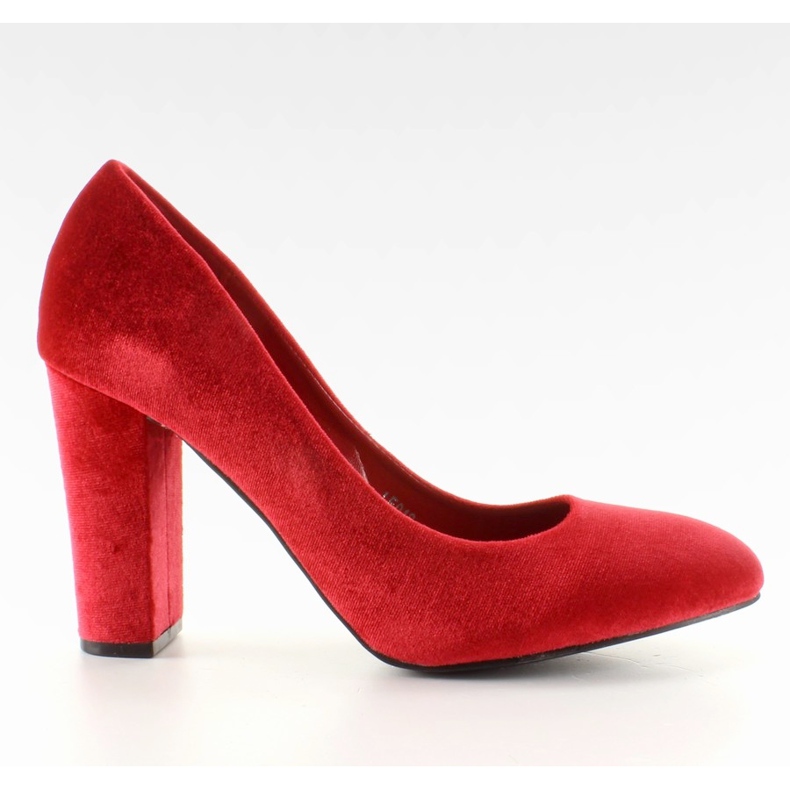 Velvet escarpins poteau large LE018 Rouge