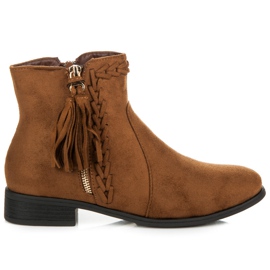 Queen Vivi Bottines à franges le noir brun Queen Vivi Bottines à franges le noir brun