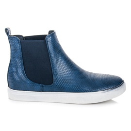 Mckeylor Baskets montantes à imprimé serpent bleu