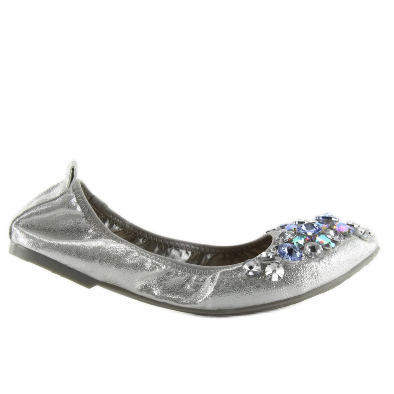 Ballerines avec pierres argent C87 argent gris
