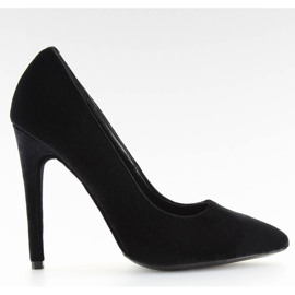 Escarpins en velours sur une épingle noire LE013P noir